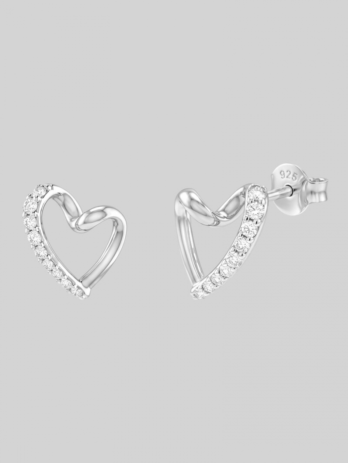 Tom Tailor Herz-Ohrstecker mit Zirkonia - Silber 925 - Silver Tom Tailor Herz-Ohrstecker mit Zirkonia - Silber 925 - Silver