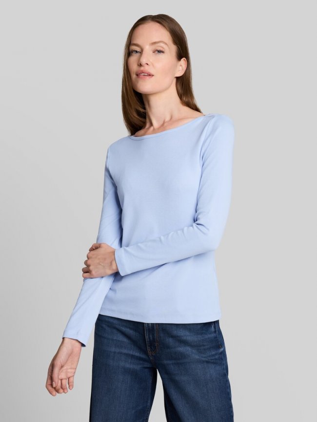 Tom Tailor Slim Fit Langarmshirt mit U-Boot-Ausschnitt - Kentucky Blue Tom Tailor Slim Fit Langarmshirt mit U-Boot-Ausschnitt - Kentucky Blue