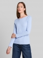 Tom Tailor Slim Fit Langarmshirt mit U-Boot-Ausschnitt - Kentucky Blue