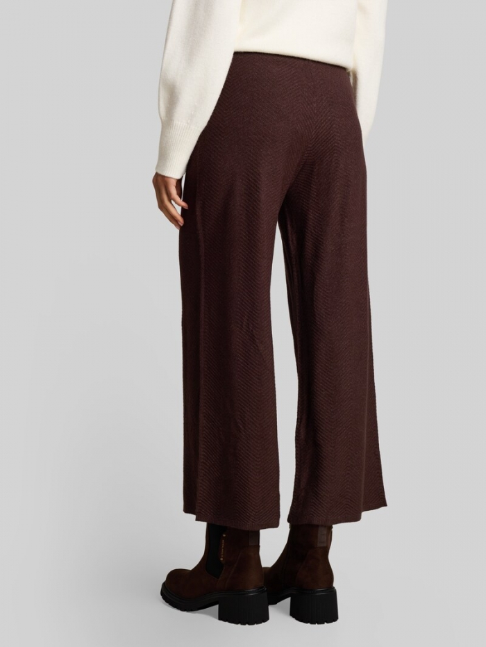 Tom Tailor Wide Leg Strickhose - Java Dark Brown Melange