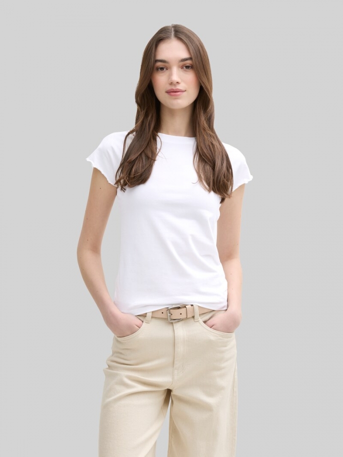 Tom Tailor Slim Fit Raglan T-Shirt - White Tom Tailor Slim Fit Raglan T-Shirt - White