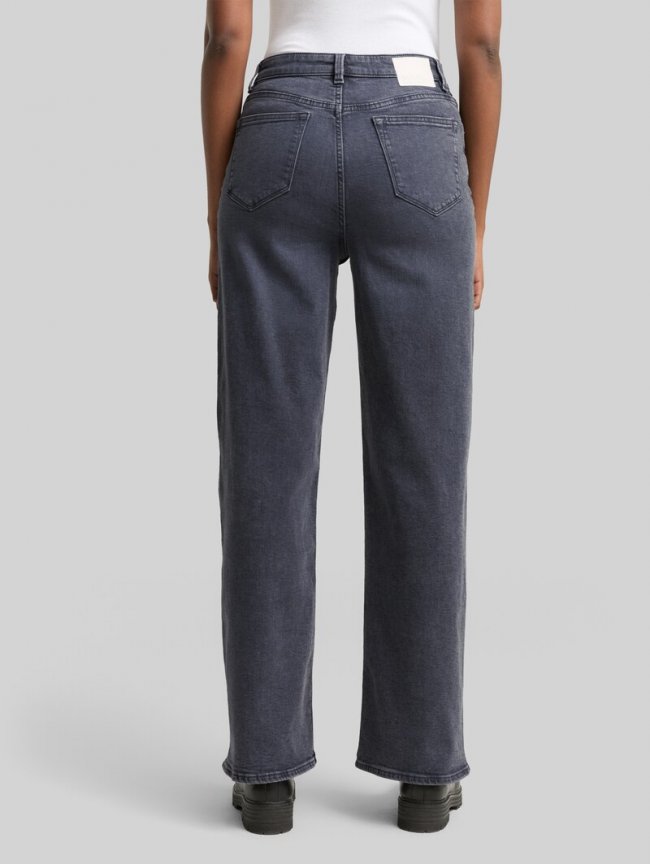 Tom Tailor TTLINOU WIDE High Waist Jeans - Used Mid Stone Grey Denim Tom Tailor TTLINOU WIDE High Waist Jeans - Used Mid Stone Grey Denim