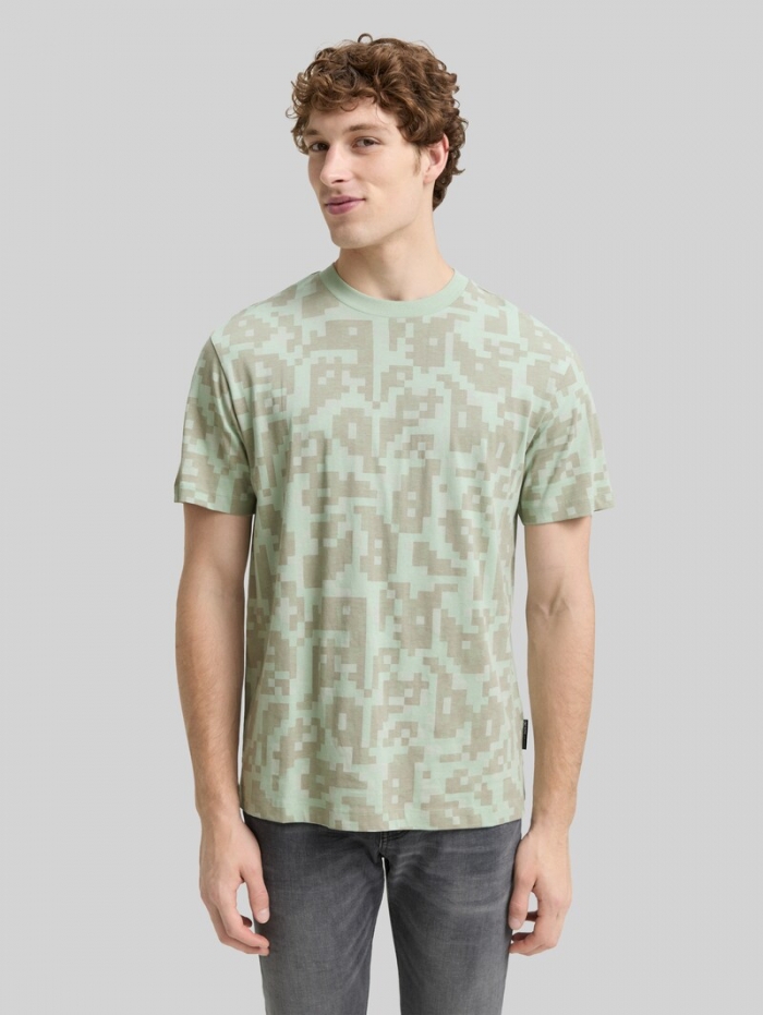 Tom Tailor Relaxed Fit T-Shirt mit Muster - Mint Green Big Pixel Print Tom Tailor Relaxed Fit T-Shirt mit Muster - Mint Green Big Pixel Print