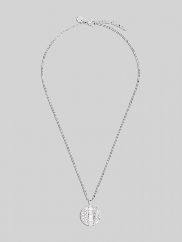 Tom Tailor Halskette mit Anhänger aus Edelstahl - Stein Preciosa weiß - Silver