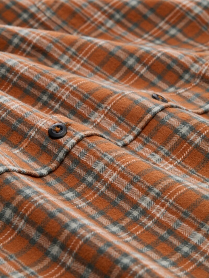 Tom Tailor Comfort Fit Flanell-Hemd mit Karomuster - Brown Orange Based Mint Check Tom Tailor Comfort Fit Flanell-Hemd mit Karomuster - Brown Orange Based Mint Check