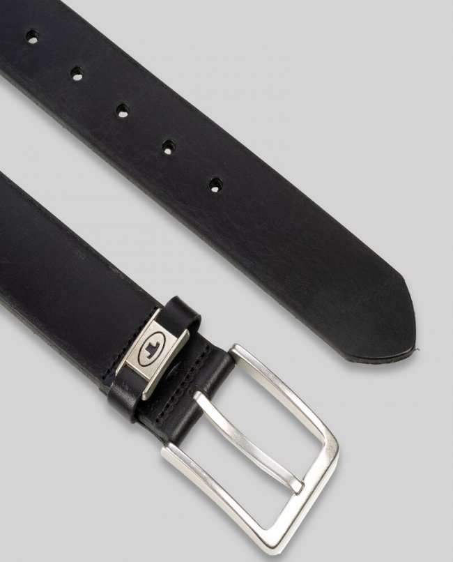 Tom Tailor TTCOREY Ledergürtel mit eckiger Dornschließe - Black Uni Tom Tailor TTCOREY Ledergürtel mit eckiger Dornschließe - Black Uni