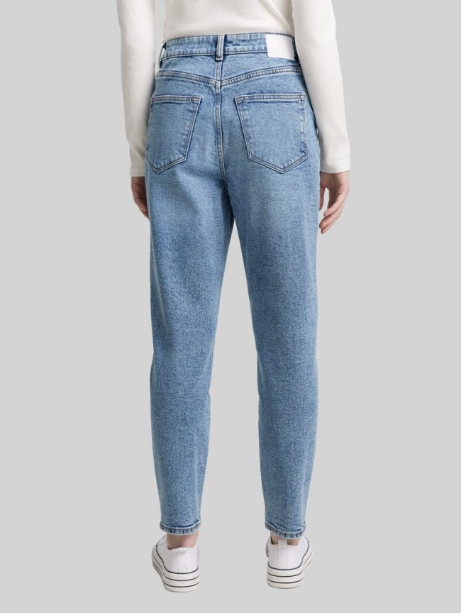 Tom Tailor TTLINLEY MOM High Waist Ankle Jeans - Used Mid Stone Blue Denim Tom Tailor TTLINLEY MOM High Waist Ankle Jeans - Used Mid Stone Blue Denim