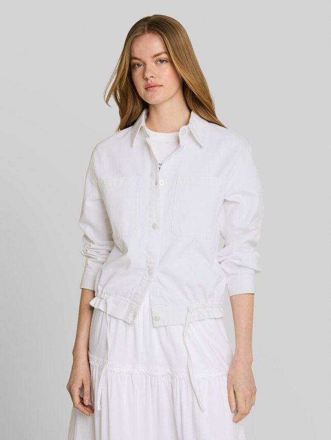 Tom Tailor Lightweight Jeansjacke mit Kordelzug - White Denim Tom Tailor Lightweight Jeansjacke mit Kordelzug - White Denim