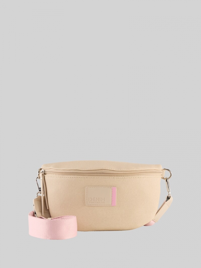 Tom Tailor TTROSIE Gürteltasche mit Logo-Badge - Beige / Beige Tom Tailor TTROSIE Gürteltasche mit Logo-Badge - Beige / Beige