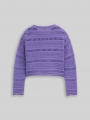 Tom Tailor Cropped Strickpullover mit Streifenmuster - Vervain Lilac Tom Tailor Cropped Strickpullover mit Streifenmuster - Vervain Lilac