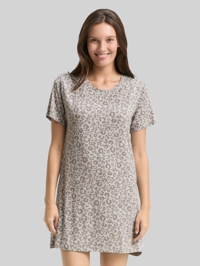 Tom Tailor Nachthemd mit Leo-Print - Grey-medium-allover Tom Tailor Nachthemd mit Leo-Print - Grey-medium-allover