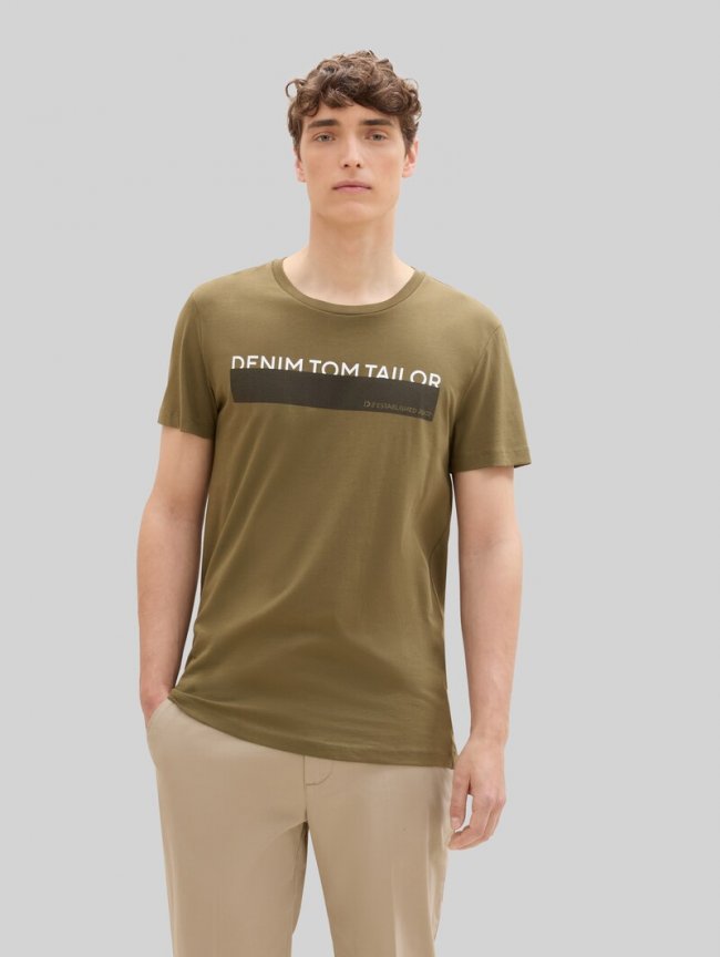 Tom Tailor T-Shirt mit Print im 3er-Pack - Dry Greyish Olive Tom Tailor T-Shirt mit Print im 3er-Pack - Dry Greyish Olive