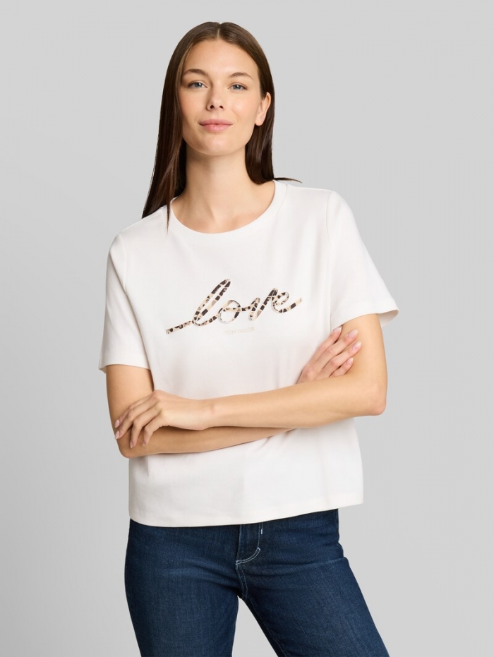 Tom Tailor T-Shirt aus Baumwolle - Whisper White Tom Tailor T-Shirt aus Baumwolle - Whisper White