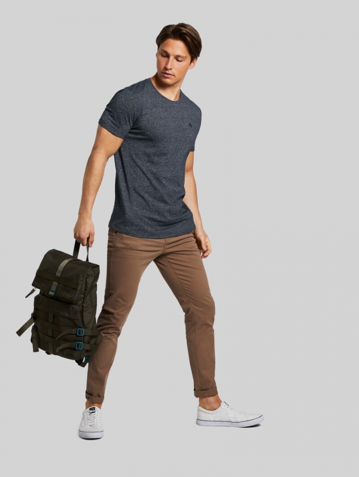 Tom Tailor Strukturiertes T-Shirt - Sky Captain Blue Non-solid Tom Tailor Strukturiertes T-Shirt - Sky Captain Blue Non-solid