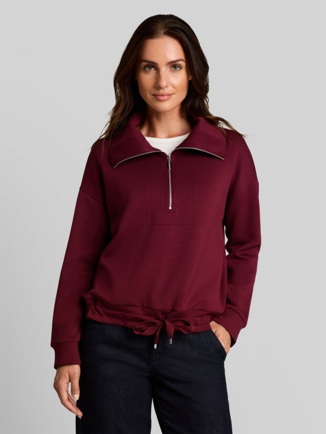Tom Tailor Troyer Sweatshirt aus Scuba - Preppy Plum Tom Tailor Troyer Sweatshirt aus Scuba - Preppy Plum