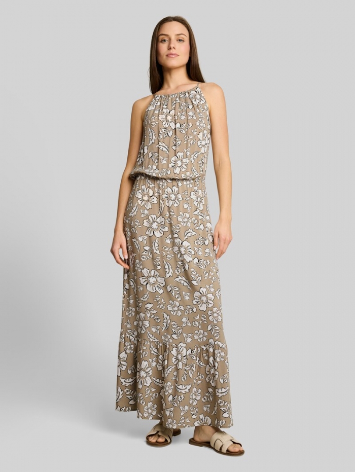 Tom Tailor Maxi-Kleid aus Viskose - Olive Big Flower Design Tom Tailor Maxi-Kleid aus Viskose - Olive Big Flower Design