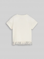 Tom Tailor T-Shirt mit Fransen - Wool White Tom Tailor T-Shirt mit Fransen - Wool White
