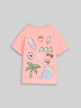 Tom Tailor Oversize T-Shirt mit Print - Soft Neon Pink