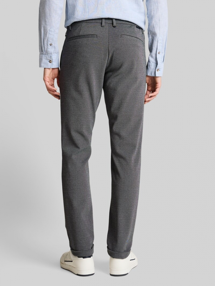 Tom Tailor TTTRAVIS SLIM Chino Hose aus Piqué Jersey - Black White Birds Eye Tom Tailor TTTRAVIS SLIM Chino Hose aus Piqué Jersey - Black White Birds Eye
