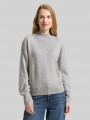 Tom Tailor Oversize Strickpullover mit Stehkragen - Medium Silver Grey Melange