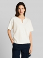 Tom Tailor Jacquard Sweatshirt mit V-Ausschnitt - Whisper White Tom Tailor Jacquard Sweatshirt mit V-Ausschnitt - Whisper White
