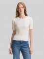 Tom Tailor Strickpullover mit Rippstruktur - Off White Tom Tailor Strickpullover mit Rippstruktur - Off White