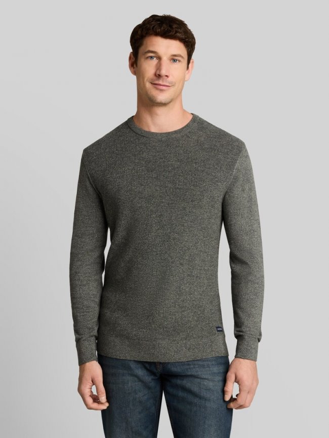 Tom Tailor Strickpullover in Melange-Optik - Darkest Olive Tonal Mouline Tom Tailor Strickpullover in Melange-Optik - Darkest Olive Tonal Mouline