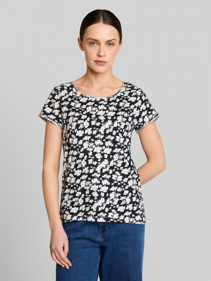 Tom Tailor T-Shirt aus Baumwolle - Blue Ginkgo Minimal Tom Tailor T-Shirt aus Baumwolle - Blue Ginkgo Minimal