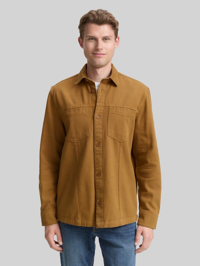 Tom Tailor Overshirt mit Brusttaschen - Deep Cognac