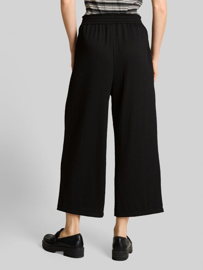 Tom Tailor Crinkle Culotte Hose - Deep Black Tom Tailor Crinkle Culotte Hose - Deep Black
