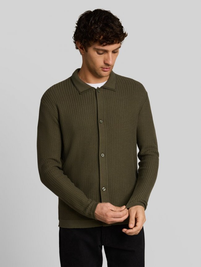 Tom Tailor Relaxed Fit Strickjacke - Urban Olive Green Tom Tailor Relaxed Fit Strickjacke - Urban Olive Green