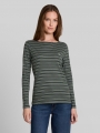 Tom Tailor Langarmshirt mit Herz-Stickerei - Green Dusty Light Green Stripe Tom Tailor Langarmshirt mit Herz-Stickerei - Green Dusty Light Green Stripe