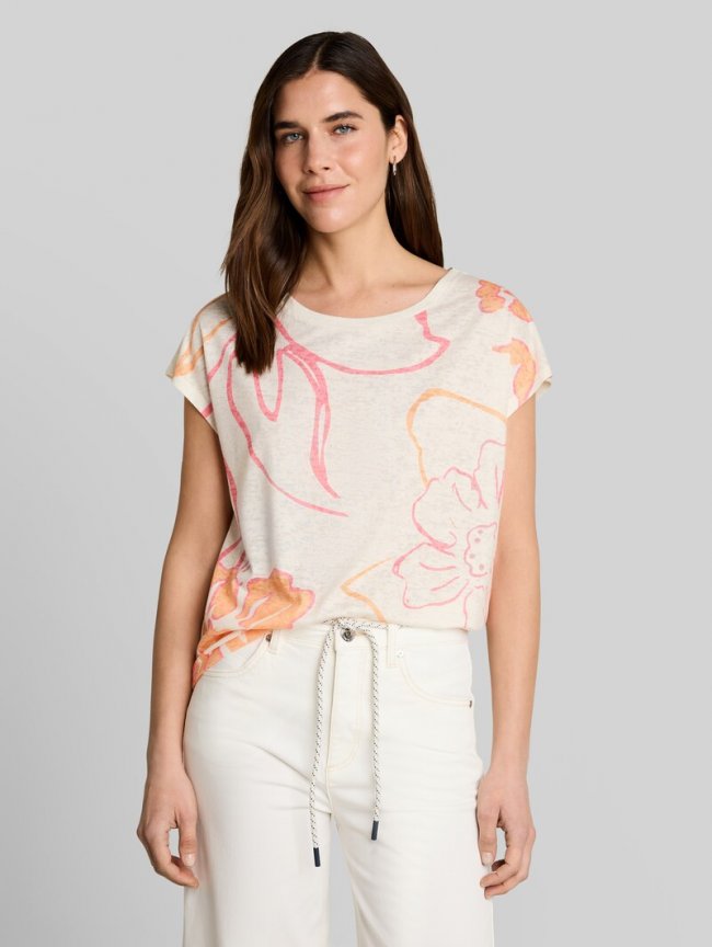 Tom Tailor T-Shirt mit Blumenmuster - Whisper White Tom Tailor T-Shirt mit Blumenmuster - Whisper White