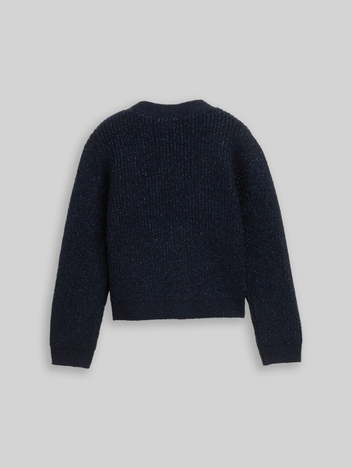 Tom Tailor Cardigan mit Glitzer-Effekt - Sky Captain Blue Tom Tailor Cardigan mit Glitzer-Effekt - Sky Captain Blue