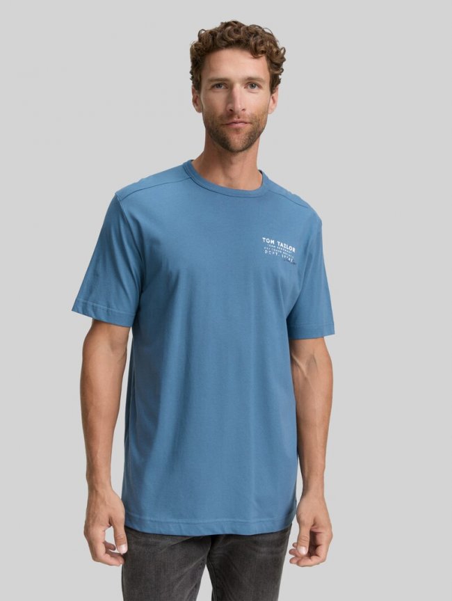 Tom Tailor T-Shirt mit Print - Real Teal Blue Tom Tailor T-Shirt mit Print - Real Teal Blue