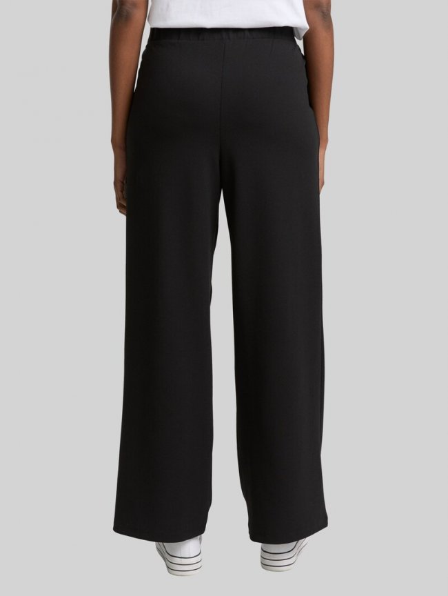 Tom Tailor Wide Leg Hose - Deep Black Tom Tailor Wide Leg Hose - Deep Black