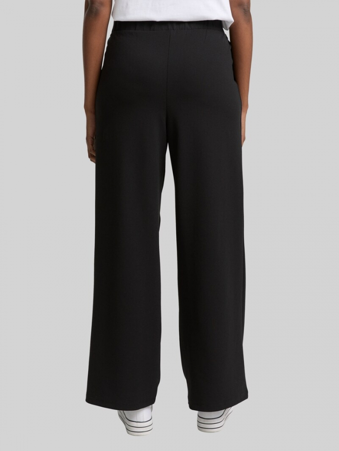 Tom Tailor Wide Leg Hose - Deep Black Tom Tailor Wide Leg Hose - Deep Black