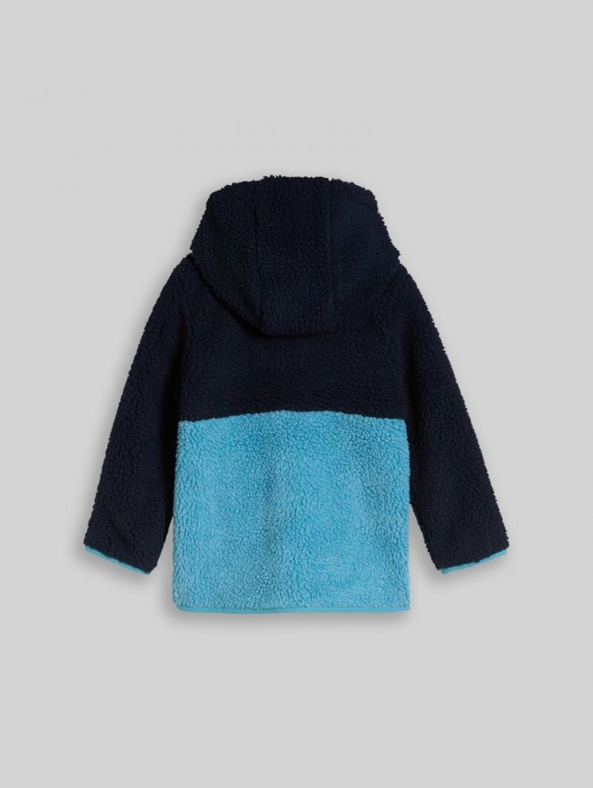 Tom Tailor Teddy Jacke mit Colour Blocking - Sky Captain Blue Tom Tailor Teddy Jacke mit Colour Blocking - Sky Captain Blue
