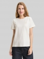 Tom Tailor T-Shirt mit Blumen-Stickerei - Whisper White Tom Tailor T-Shirt mit Blumen-Stickerei - Whisper White