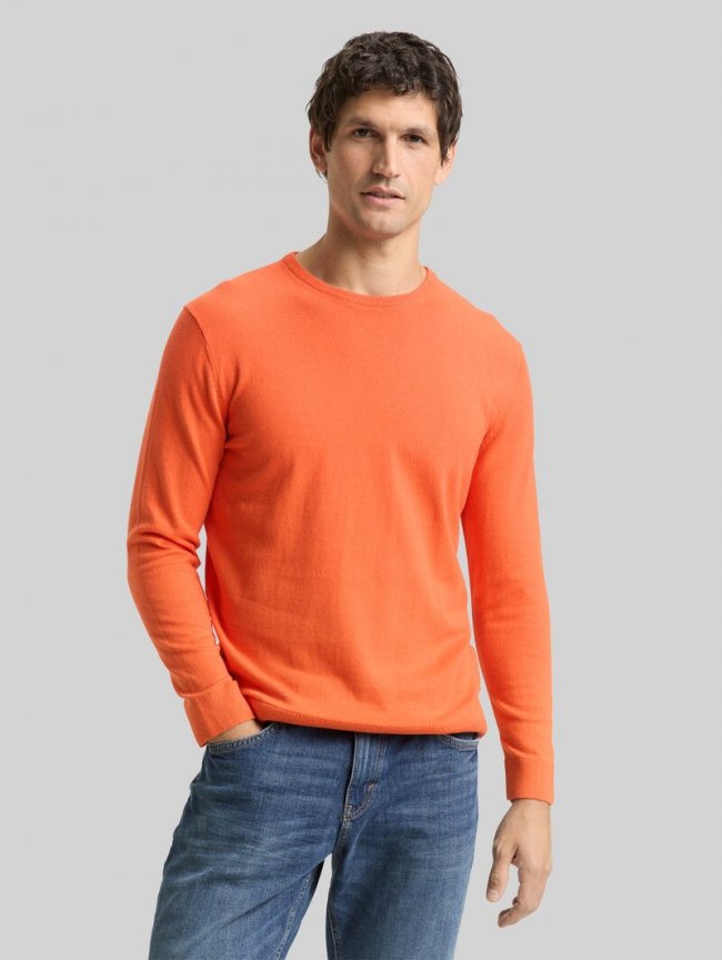 Tom Tailor Basic Strickpullover aus Baumwolle - Pale Red