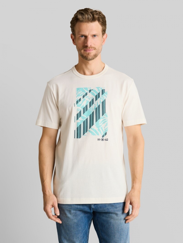 Tom Tailor T-Shirt mit Print - Gardenia White Tom Tailor T-Shirt mit Print - Gardenia White