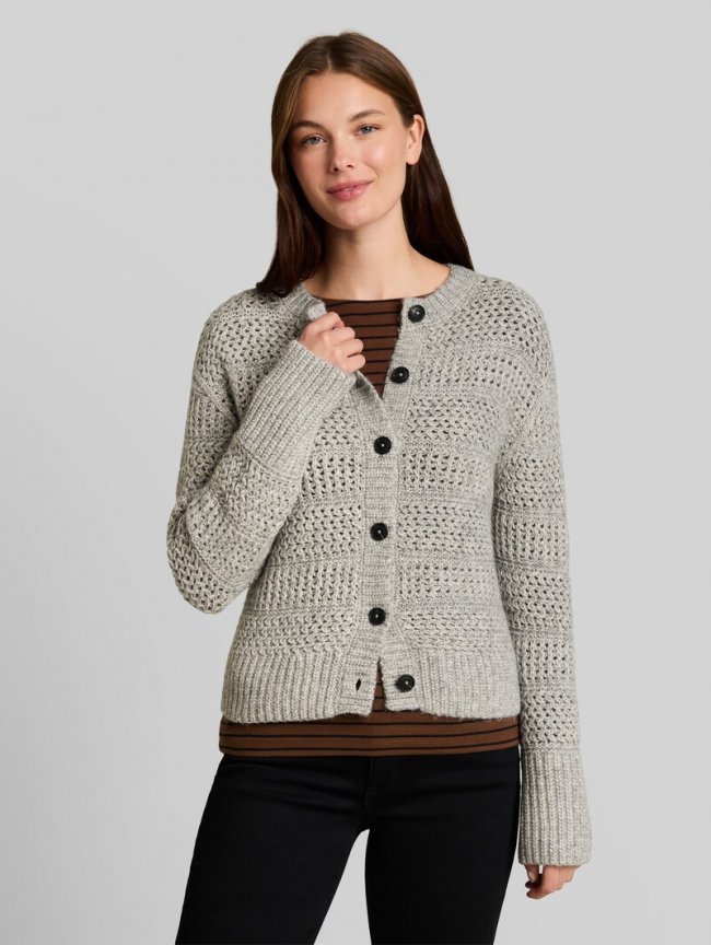Tom Tailor Cardigan mit Wollanteil - Soft Grey Melange Tom Tailor Cardigan mit Wollanteil - Soft Grey Melange