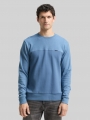 Tom Tailor Crewneck Sweatshirt mit Struktur-Mix - Faded Uniform Blue Tom Tailor Crewneck Sweatshirt mit Struktur-Mix - Faded Uniform Blue