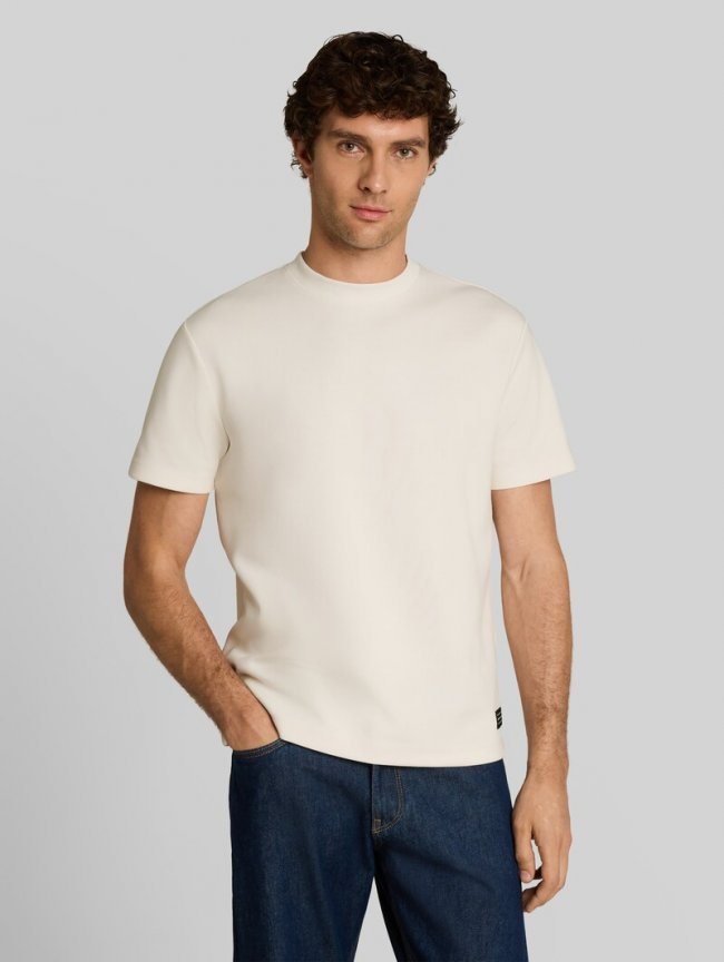 Tom Tailor Relaxed Fit Sweatshirt mit kurzen Ärmeln - Gardenia White Tom Tailor Relaxed Fit Sweatshirt mit kurzen Ärmeln - Gardenia White
