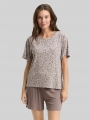 Tom Tailor Pyjama-Set mit Leo-Print - Grey-medium-allover