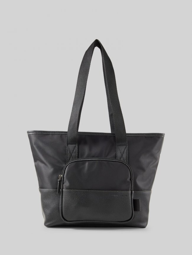 Tom Tailor TTVIENE L Shopper mit Materialmix - Schwarz / Black Tom Tailor TTVIENE L Shopper mit Materialmix - Schwarz / Black