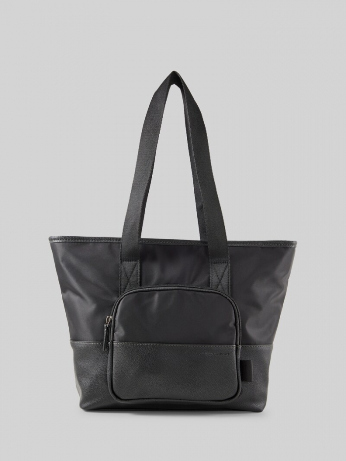 Tom Tailor TTVIENE L Shopper mit Materialmix - Schwarz / Black Tom Tailor TTVIENE L Shopper mit Materialmix - Schwarz / Black