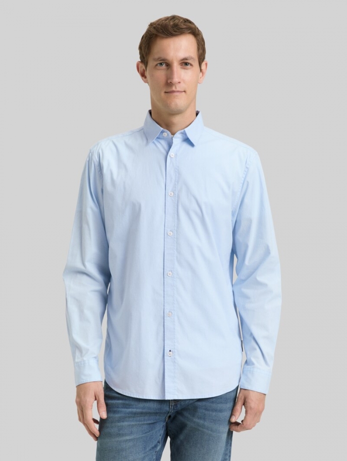Tom Tailor Regular Fit Hemd mit Stretch - Light Metal Blue Tom Tailor Regular Fit Hemd mit Stretch - Light Metal Blue