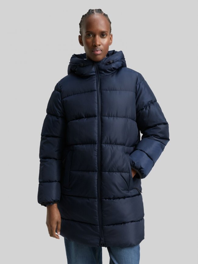 Tom Tailor Puffer-Mantel mit Kapuze - Sky Captain Blue Tom Tailor Puffer-Mantel mit Kapuze - Sky Captain Blue