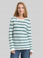 Tom Tailor Strickpullover aus Baumwolle - Mint Green Beige Stripe Tom Tailor Strickpullover aus Baumwolle - Mint Green Beige Stripe